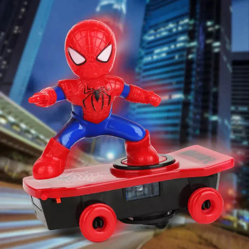 Electric Spider Man Stunt Skateboard Toy