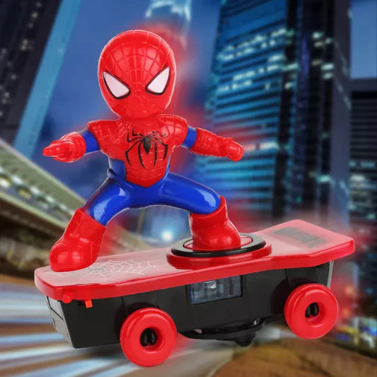 Electric Spider Man Stunt Skateboard Toy