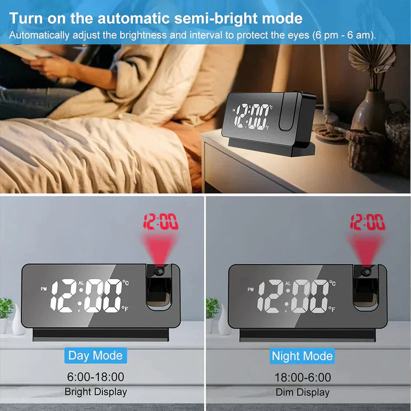 LED Projection Alarm Clock