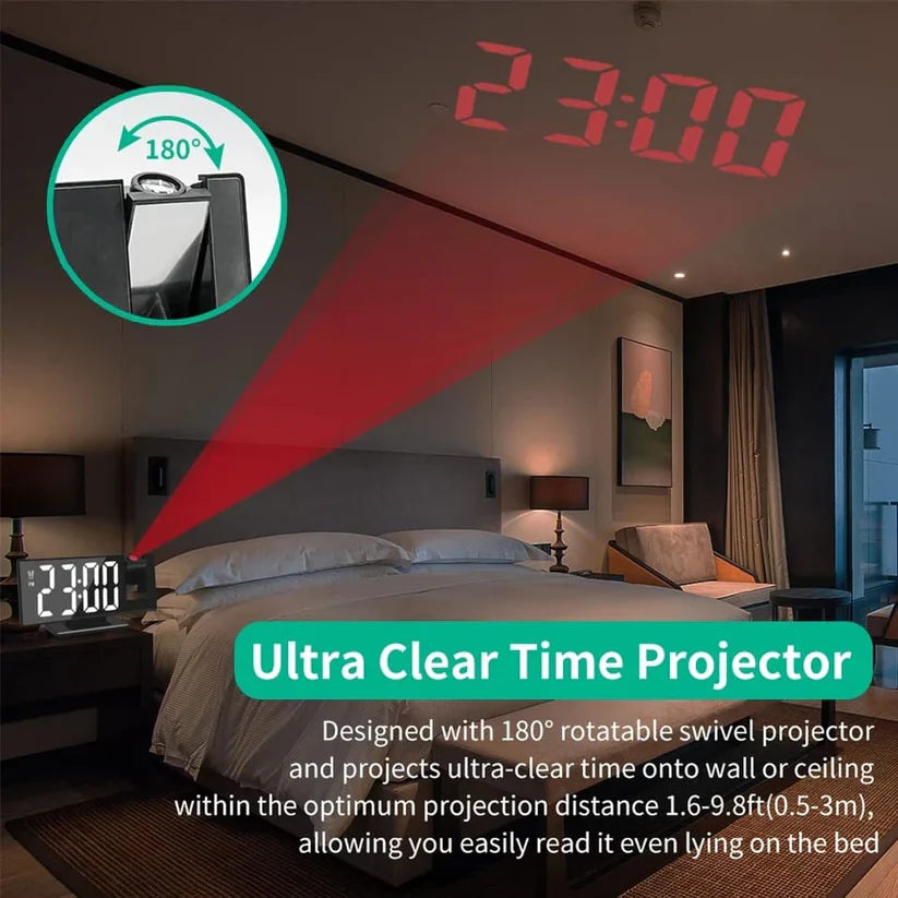 LED Projection Alarm Clock